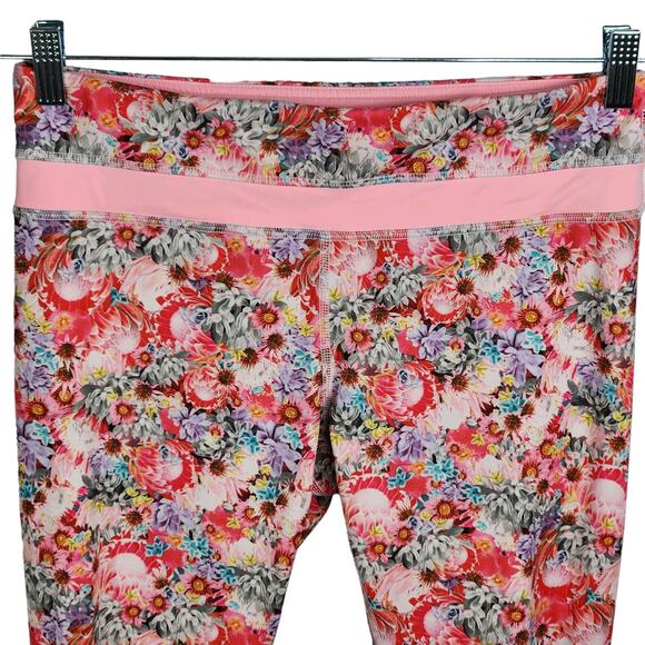 Lululemon Run Inspire Crop II Luxtreme Womens 8 Flowabunga Multi Bleached Coral - Picture 2 of 6